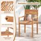 Natural Teak Wood Patio Armchair with Slatted Seat and Backrest Perfect for Garden Use